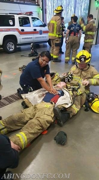 Firefighter CPR training